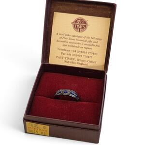 Vintage Past Times Roman Lapis Lazuli Sterling Ring Pompeii Style Box Size 7.5